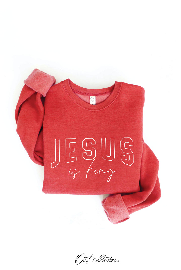JESUS IS KING Graphic Sweatshirt - Relaxed Fit