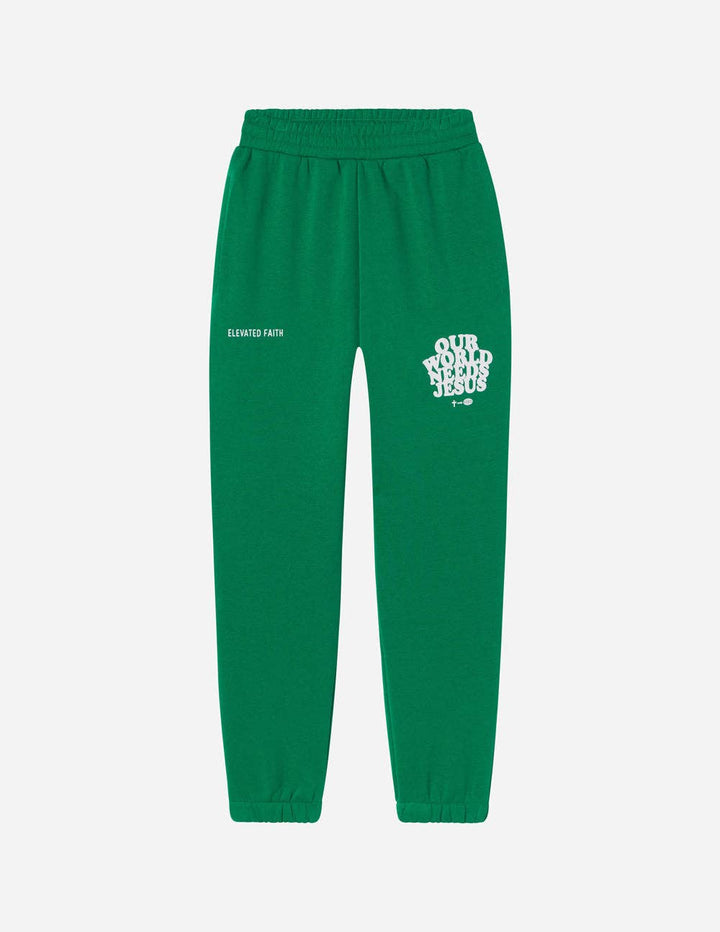 Our World Needs Jesus Unisex Sweatpant: L