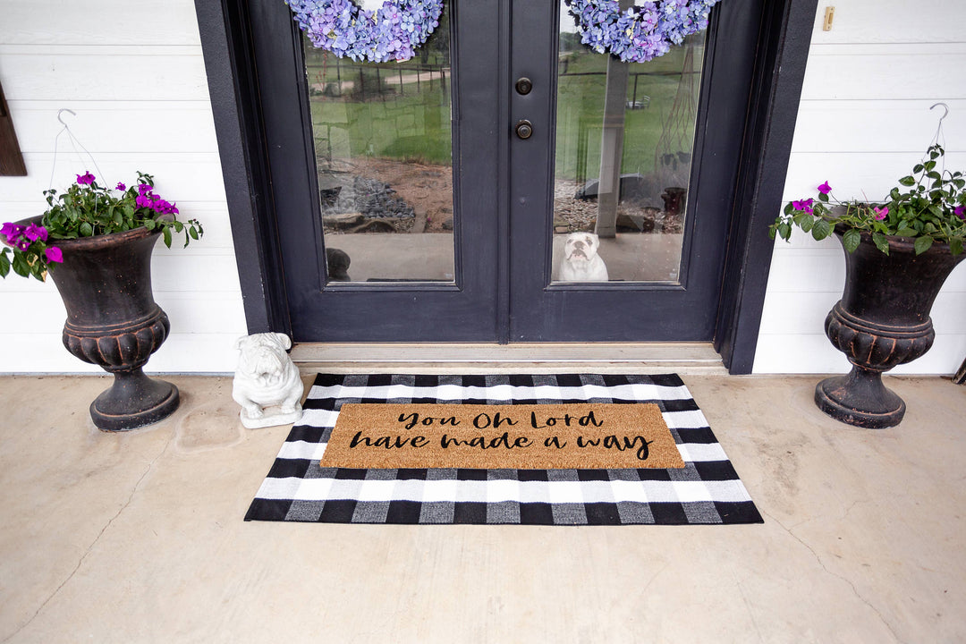 Modern Burlap - XL Doormat - You oh Lord have made a way (New Length)