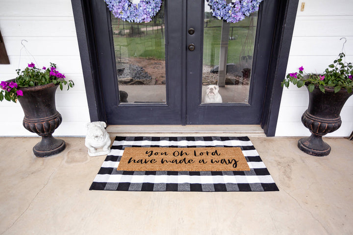 Modern Burlap - XL Doormat - You oh Lord have made a way (New Length)