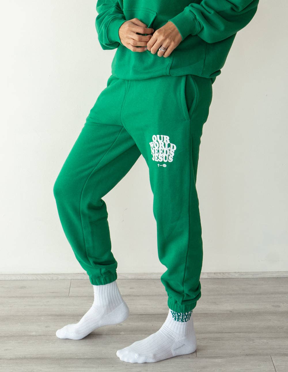 Our World Needs Jesus Unisex Sweatpant: L