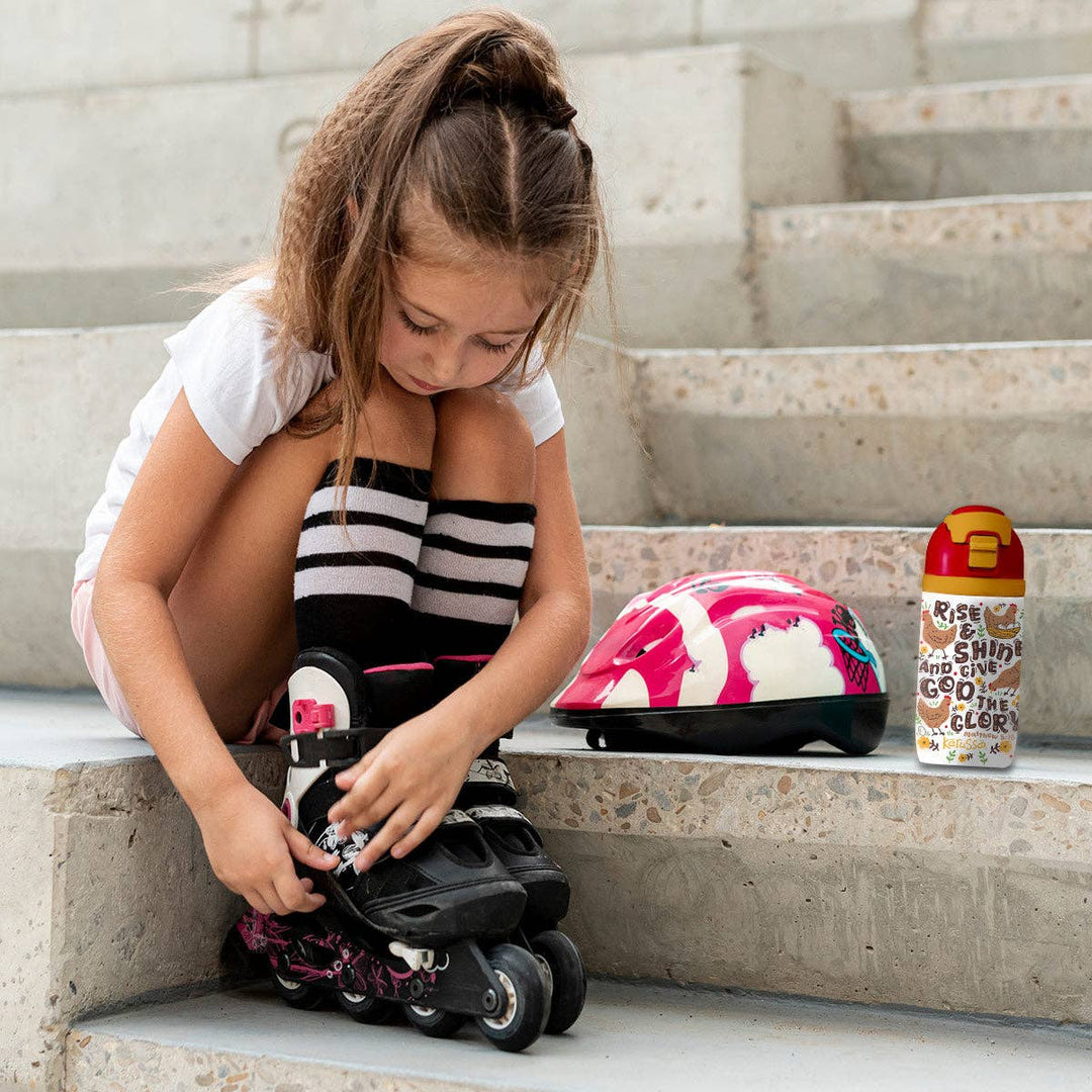 Kerusso - Kerusso 16 oz Stainless Steel Sport Bottle Rise And Shine