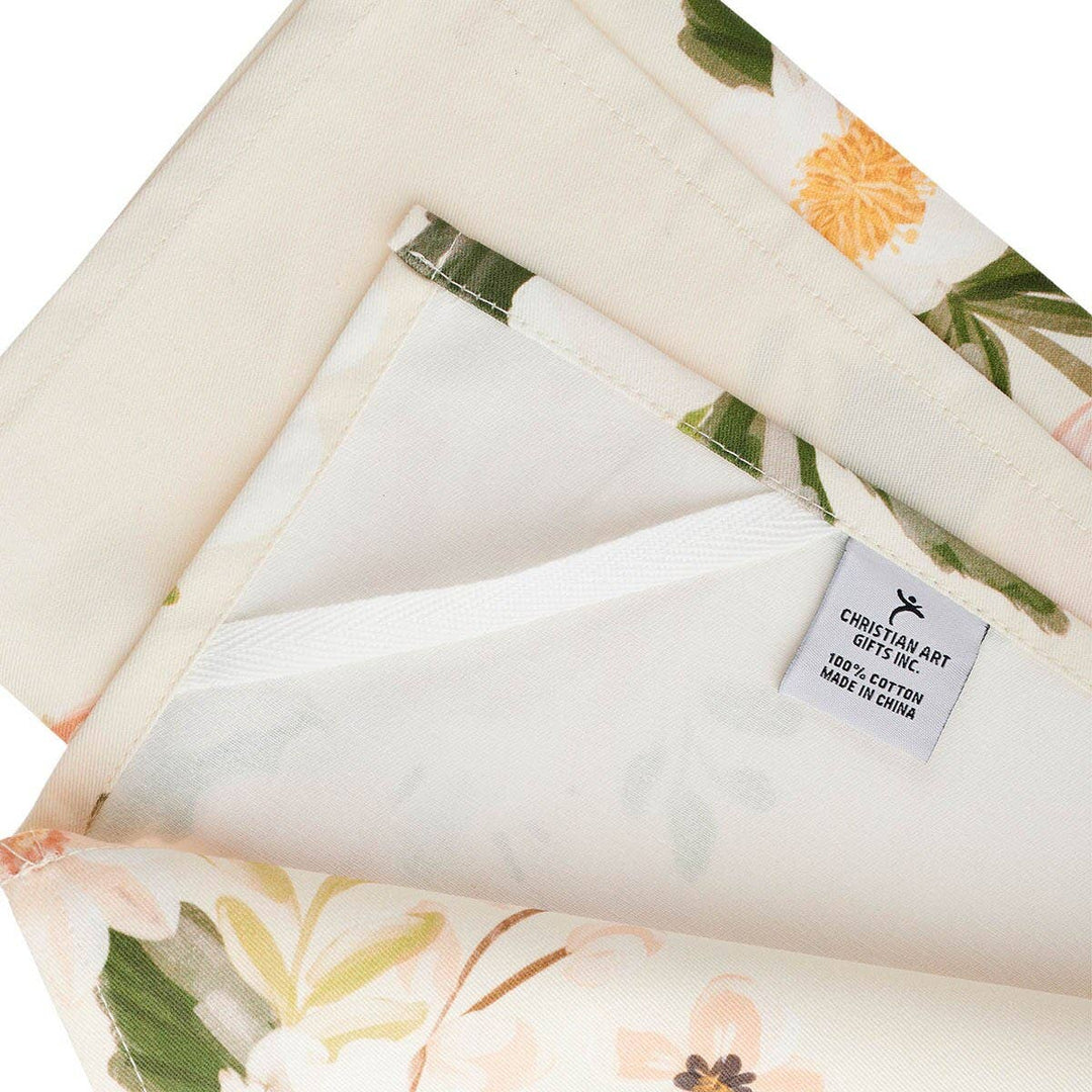 Christian Art Gifts - Tea Towel Pink Floral Every Good &amp; Perfect Gift James 1:17