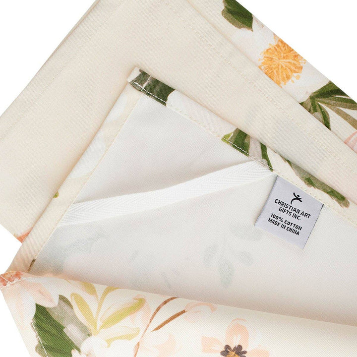Christian Art Gifts - Tea Towel Pink Floral Every Good &amp; Perfect Gift James 1:17