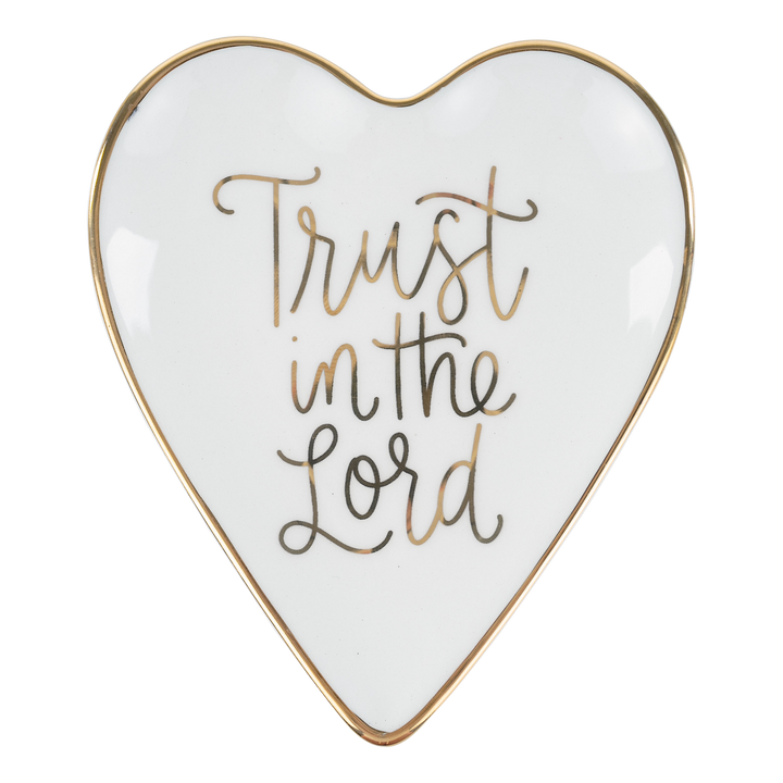 Glory Haus - Trust In The Lord Gold Trinket Tray