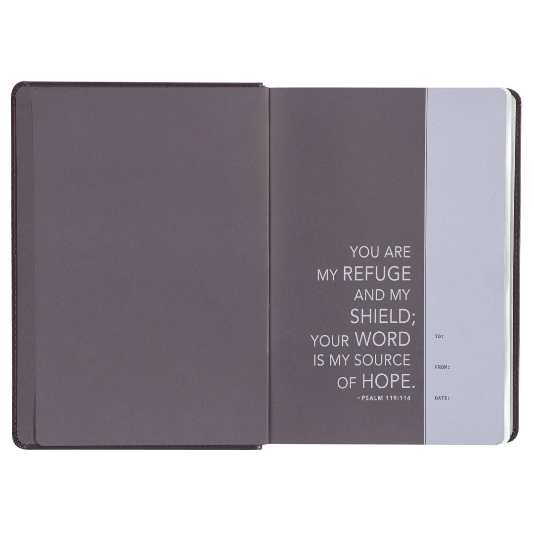 Christian Art Gifts - Devotional Bible NLT for Men Faux Leather Walnut Brown Cross