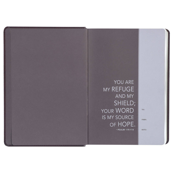 Christian Art Gifts - Devotional Bible NLT for Men Faux Leather Walnut Brown Cross