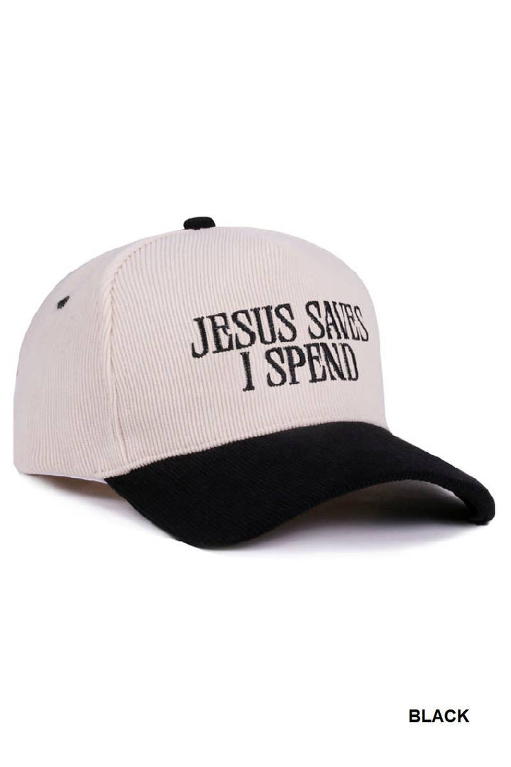 42POPS - `Jesus Lettering Two Tone Corduroy Cap