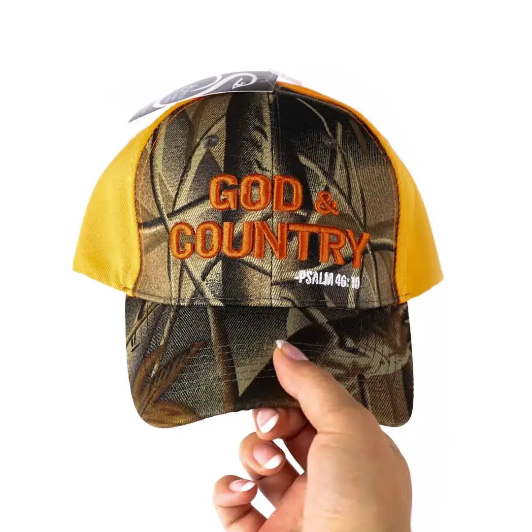 Hat - Camo &amp; Orange - God &amp; Country