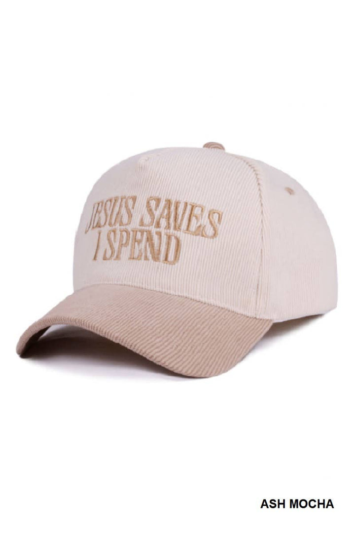 42POPS - `Jesus Lettering Two Tone Corduroy Cap