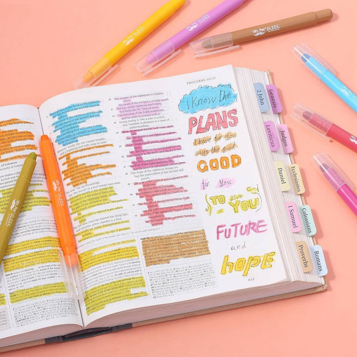 Mr. Pen - Gel Bible Highlighters 8 Pack No Bleed