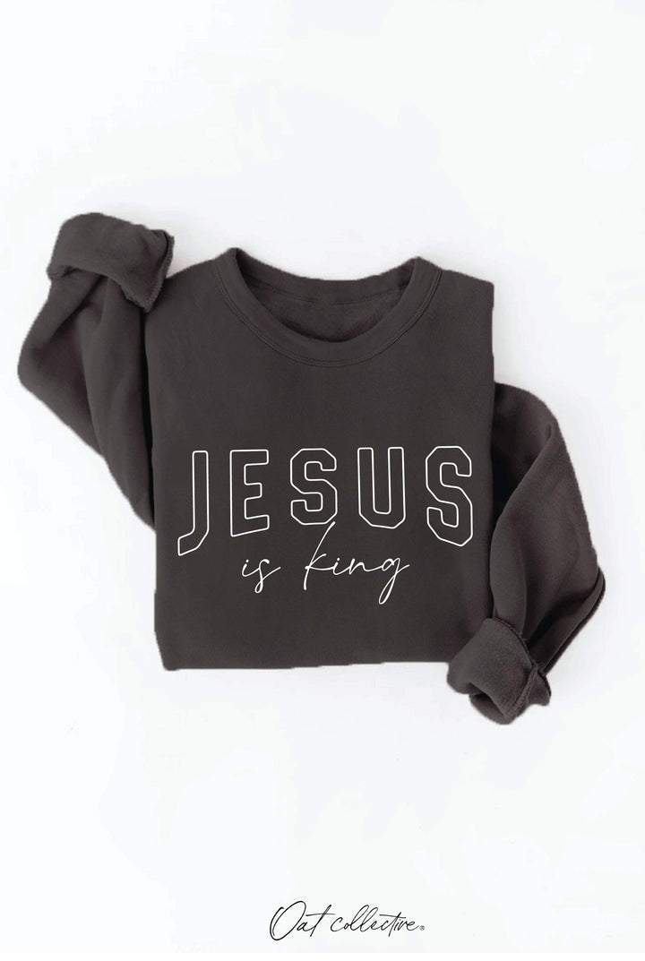JESUS IS KING Graphic Sweatshirt - Relaxed Fit