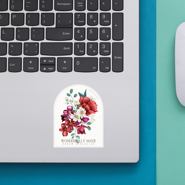Faith &amp; Life Christian Brands - Wonderfully Made Sticker | Christian Stickers | Faith
