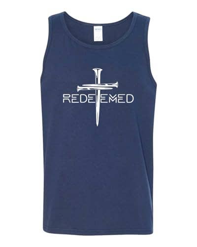 Redeemed Cross Nails Mens Christian Tank Top