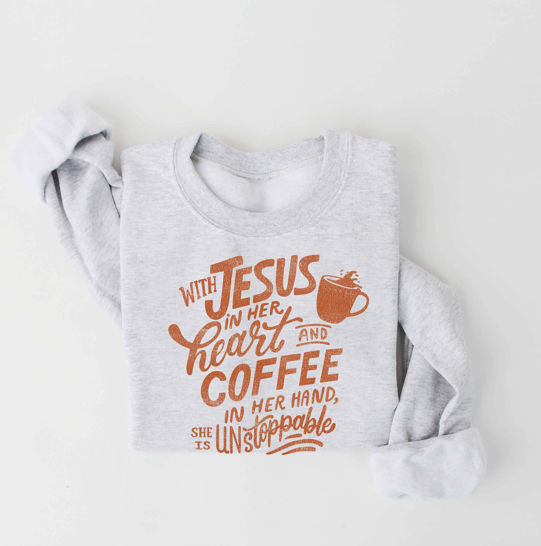 WITH JESUS IN HER HEART  Sweatshirt