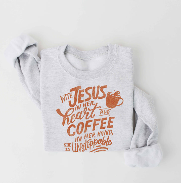 WITH JESUS IN HER HEART  Sweatshirt
