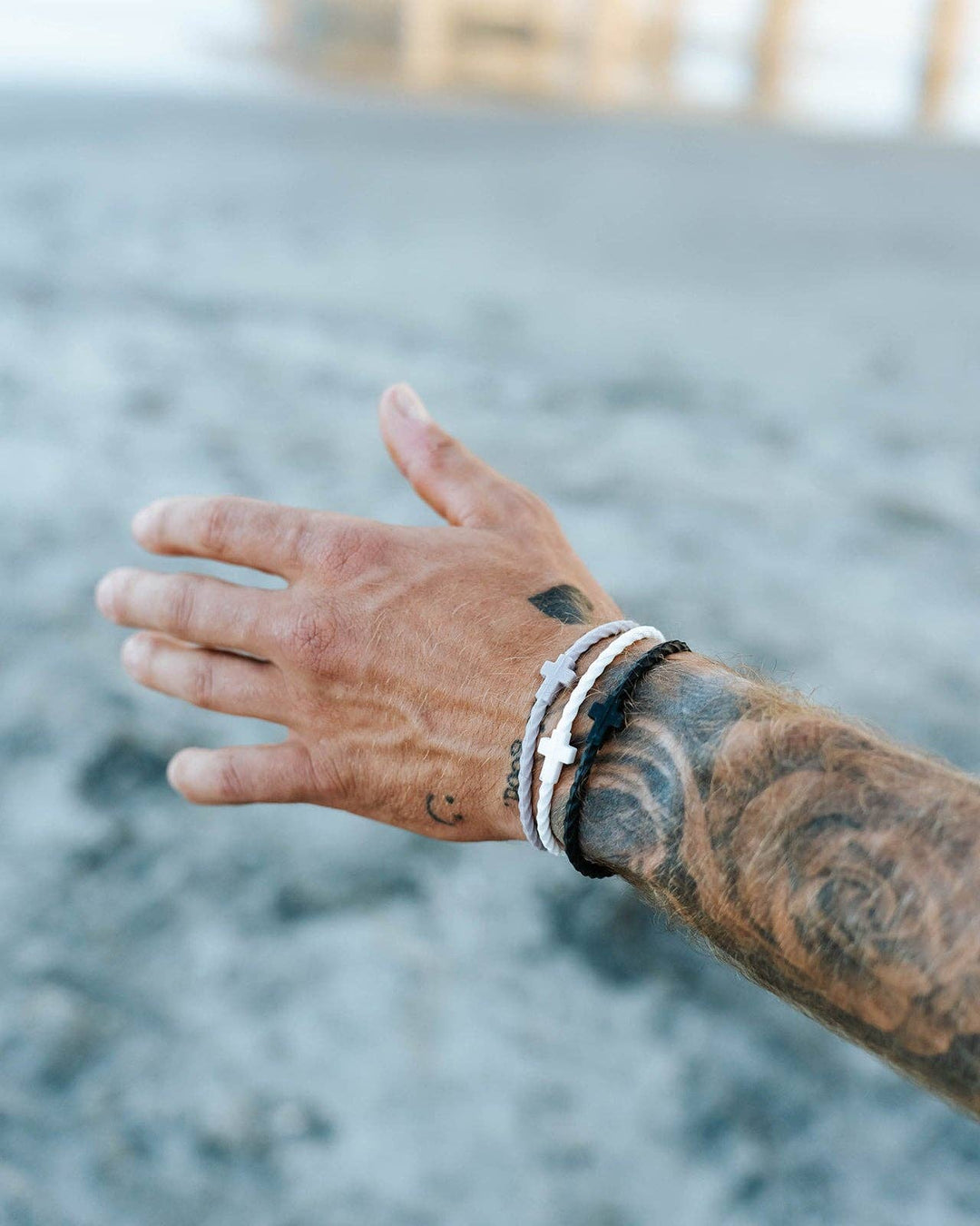 In God We Must - Infinity Cross Bracelets-Black/White/Gray