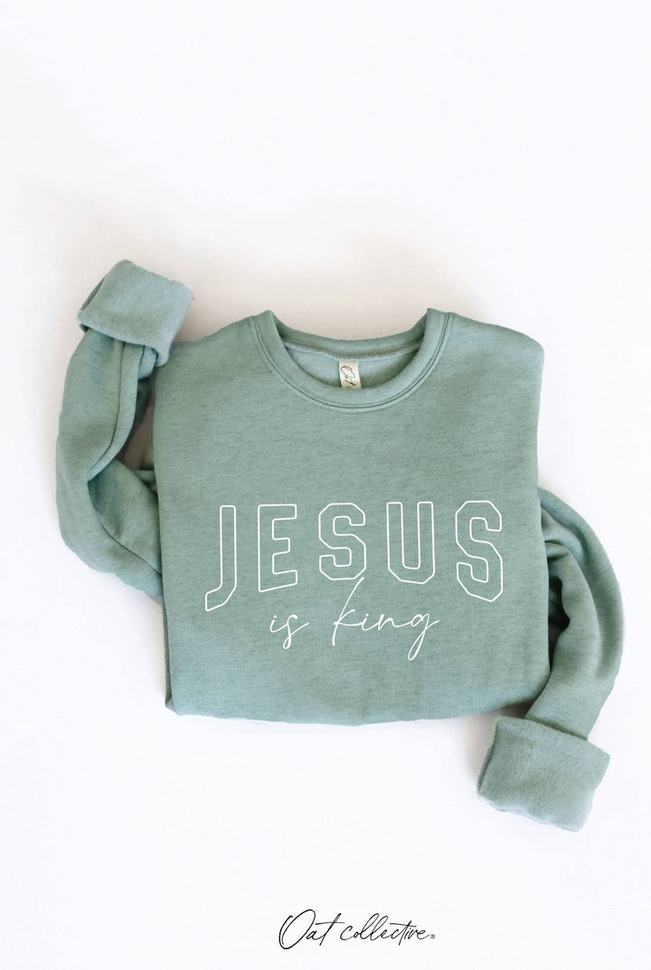 JESUS IS KING Graphic Sweatshirt - Relaxed Fit