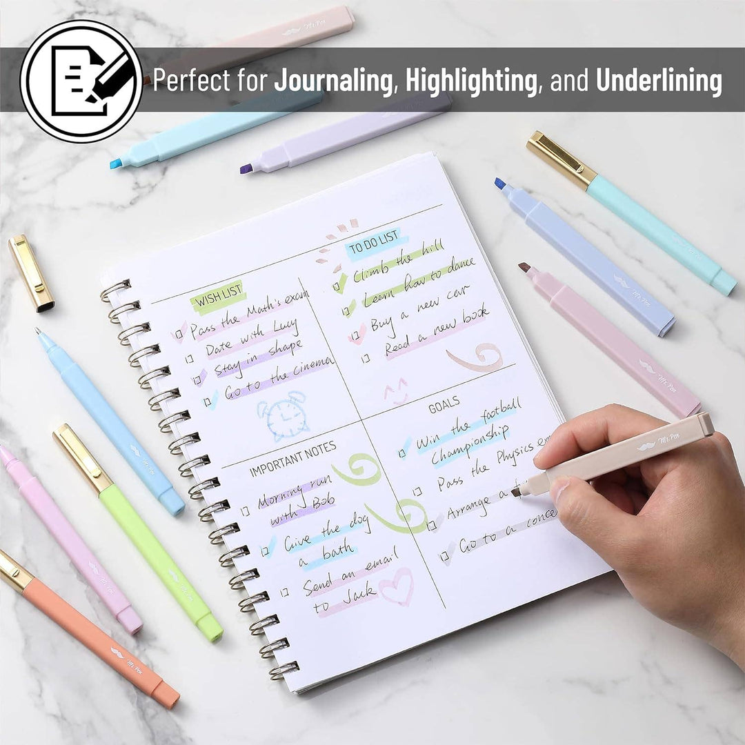 Mr. Pen - Bible Highlighters &amp; Pens No Bleed 16 Pack Pastel