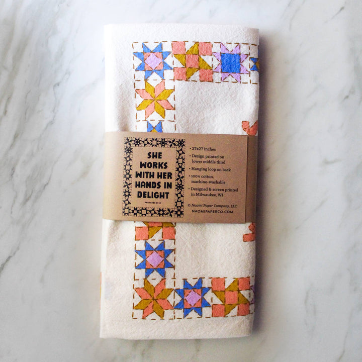 Naomi Paper Co. - She Works With Her Hands Proverbs 31 Tea Towel