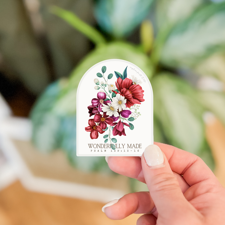 Faith &amp; Life Christian Brands - Wonderfully Made Sticker | Christian Stickers | Faith