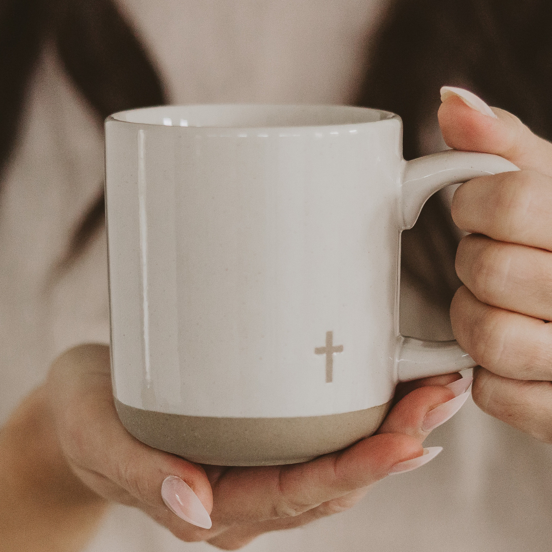 Cross Stoneware Coffee Mug - Home Decor &amp; Gifts