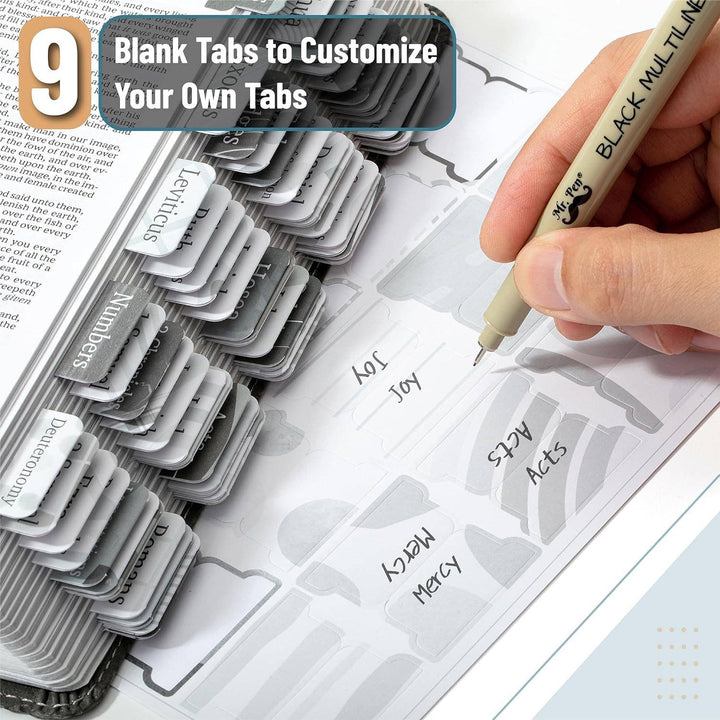 Mr. Pen - Gray Bible Tabs Laminated 75 Pack