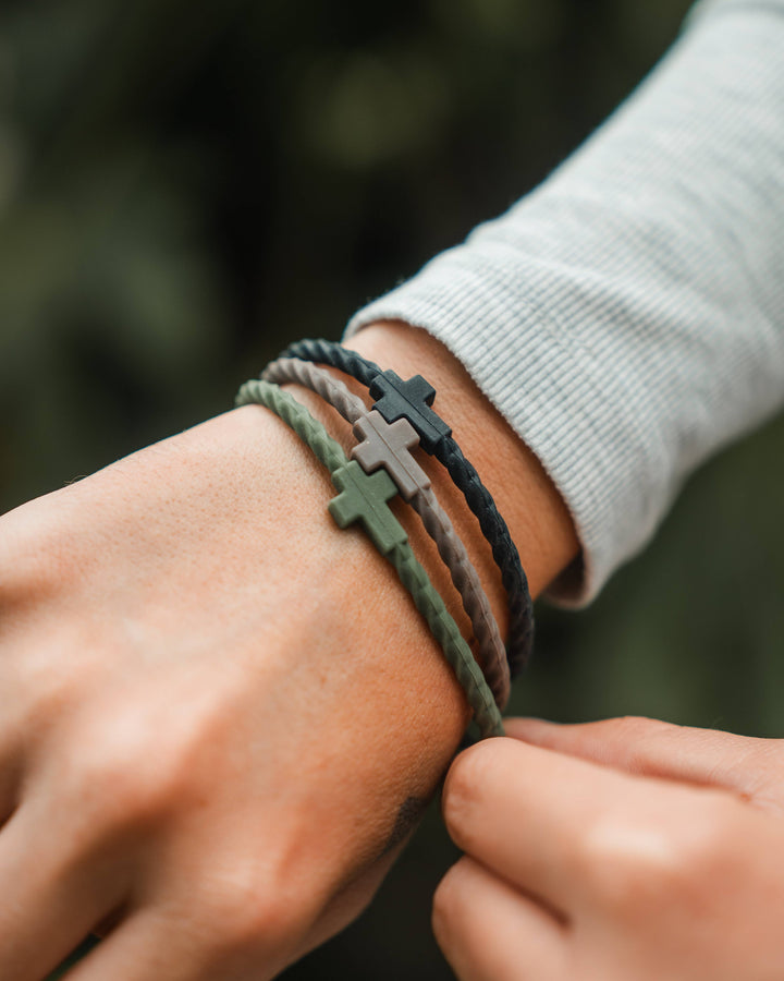 In God We Must - Infinity Cross Bracelets- Forest