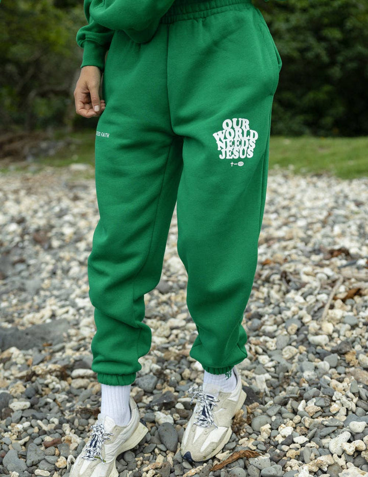 Our World Needs Jesus Unisex Sweatpant: L