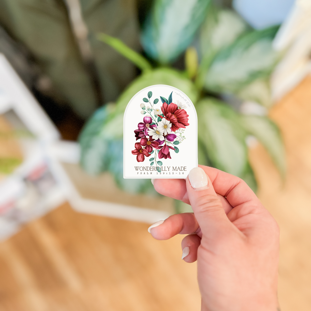 Faith &amp; Life Christian Brands - Wonderfully Made Sticker | Christian Stickers | Faith