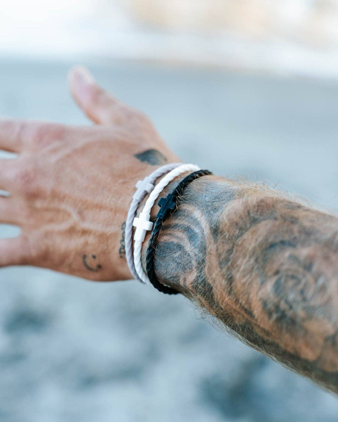 In God We Must - Infinity Cross Bracelets-Black/White/Gray