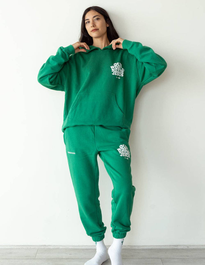 Our World Needs Jesus Unisex Sweatpant: L