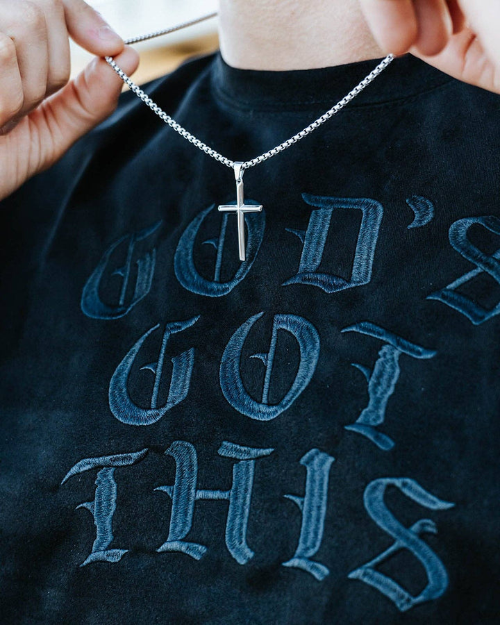 In God We Must - Silver Cross Necklace