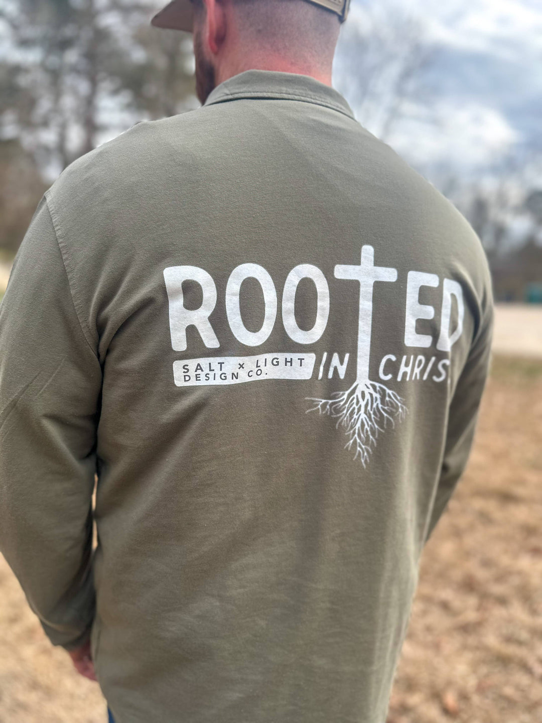 Salt + Light Design Co. - Rooted in Christ Long Sleeve Shirt – Christian Graphic Tee