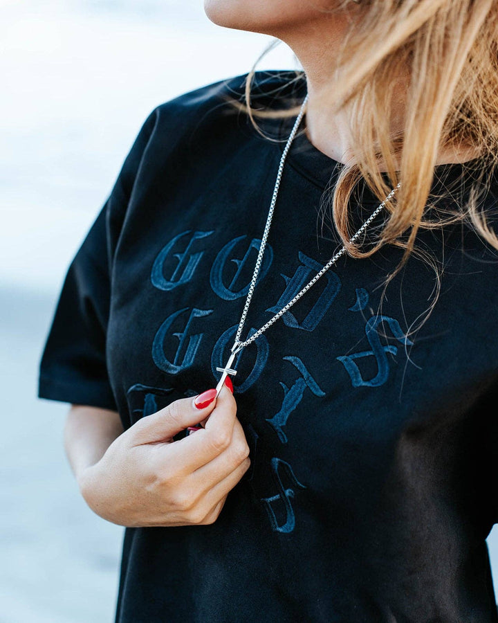 In God We Must - Silver Cross Necklace