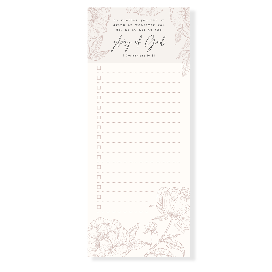 Faith &amp; Life Christian Brands - All To The Glory Of God To-Do List Note Pad