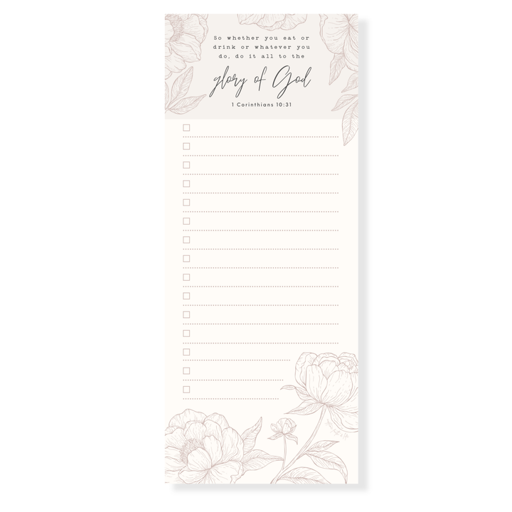 Faith &amp; Life Christian Brands - All To The Glory Of God To-Do List Note Pad