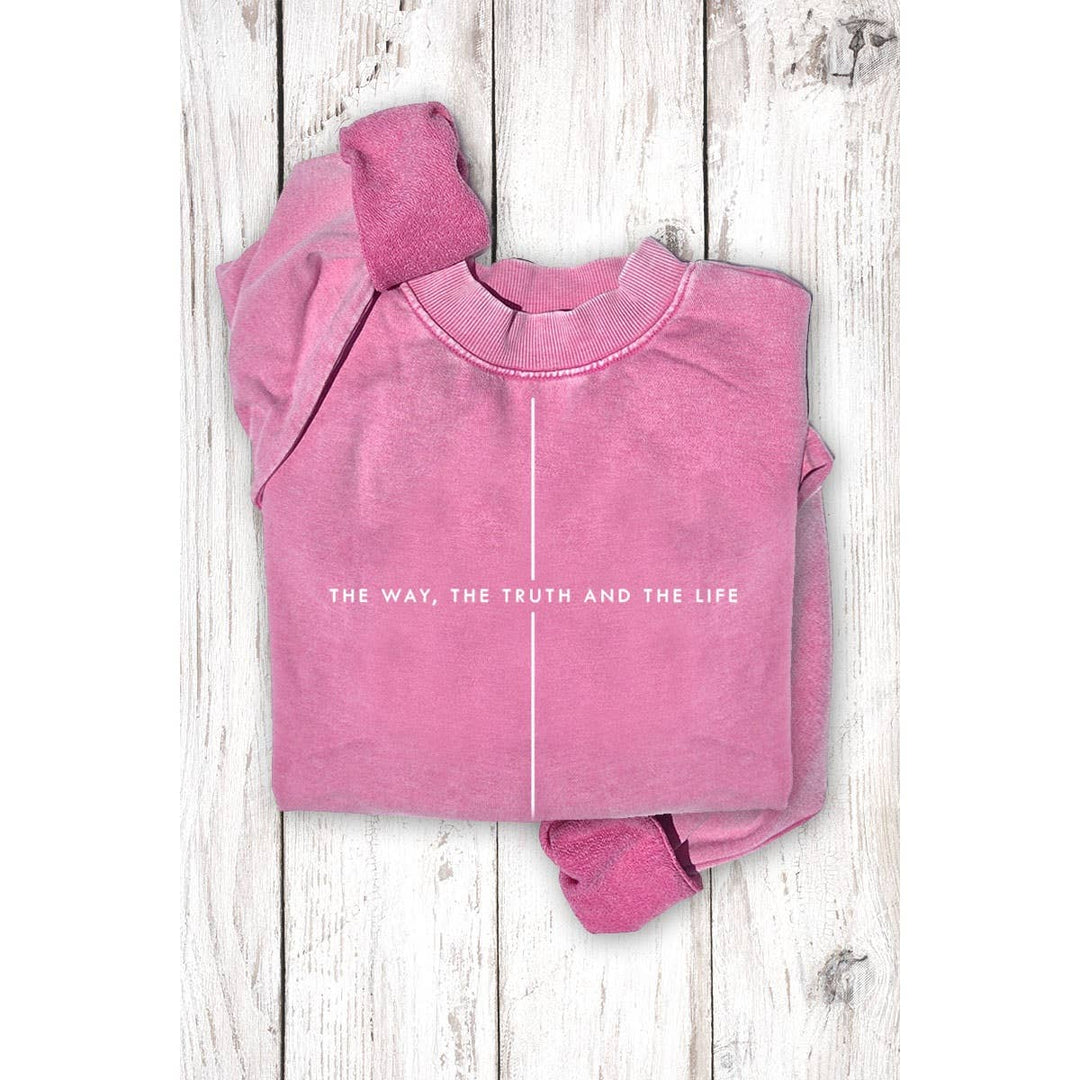 HRTandLUV - THE WAY THE TRUTH THE LIFE MINERAL GRAPHIC SWEATSHIRTS