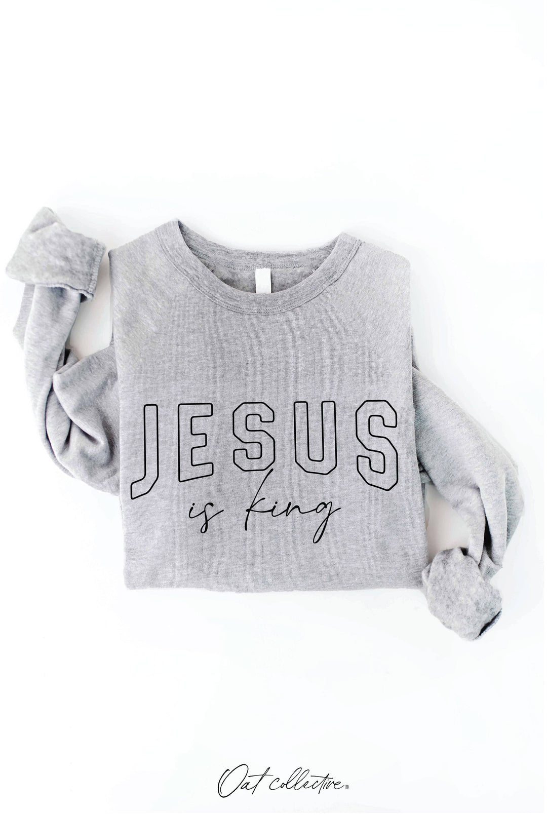 JESUS IS KING Graphic Sweatshirt - Relaxed Fit