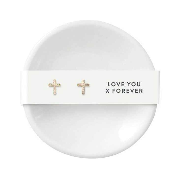 Santa Barbara Design Studio by Creative Brands - Ceramic Ring Dish &amp; Earrings - Love Forever