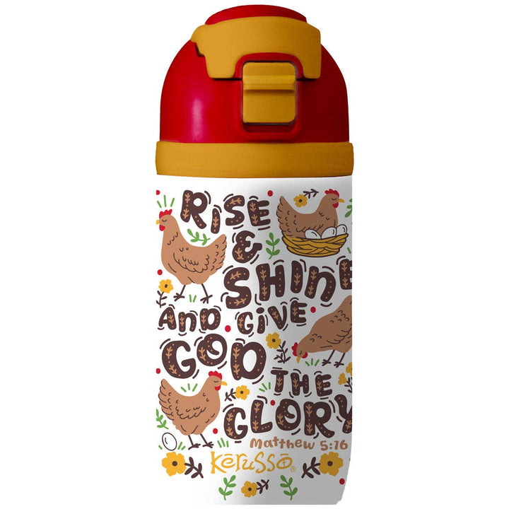 Kerusso - Kerusso 16 oz Stainless Steel Sport Bottle Rise And Shine