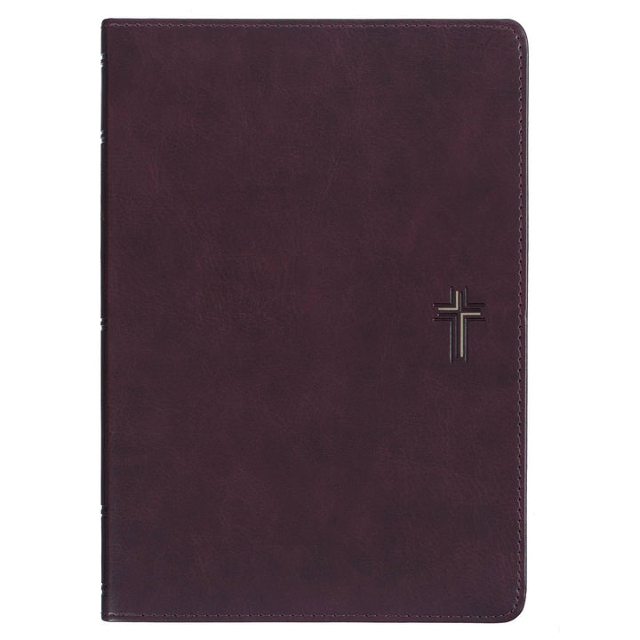 Christian Art Gifts - Devotional Bible NLT for Men Faux Leather Walnut Brown Cross