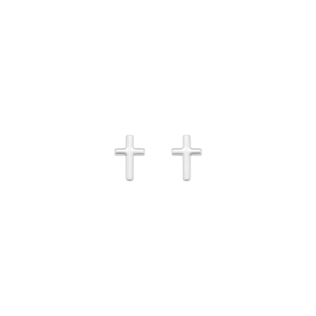 Silver Cross Earring Studs
