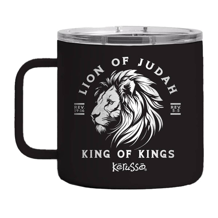 Kerusso - Kerusso 14 oz Stainless Steel Mug With Handle Lion Of Judah