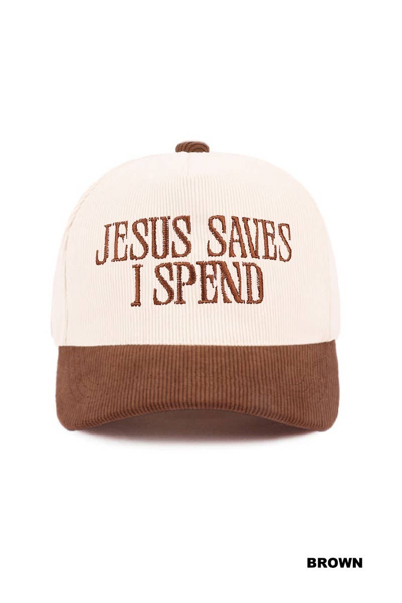 42POPS - `Jesus Lettering Two Tone Corduroy Cap
