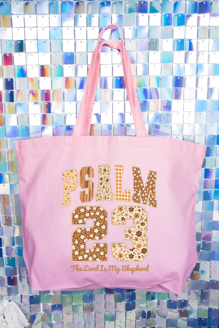 Wholesale Accessory Market - Floral Psalm 23 Canvas Jumbo Tote