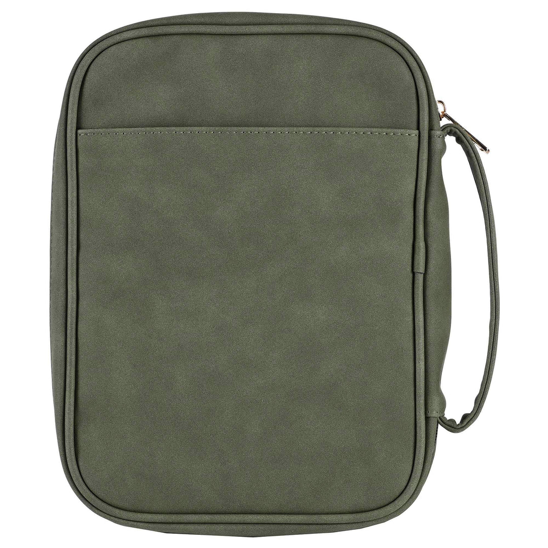 White Dove Bible Case Embroidered Cross Green XLarge