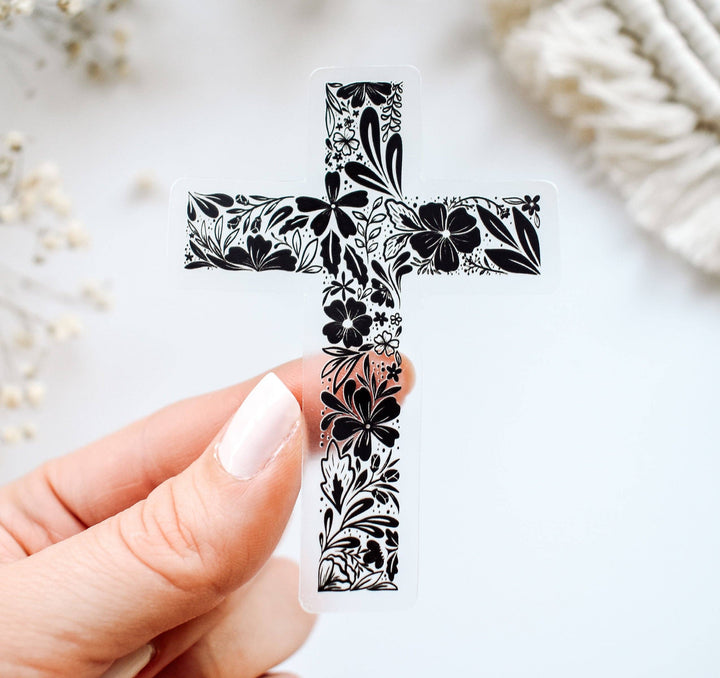 Cross Clear Vinyl Sticker