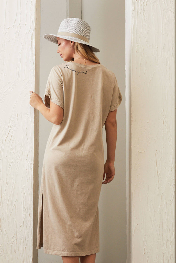 JESUS HAS MY BACK FRONT AND BACK    Mineral Graphic Dress