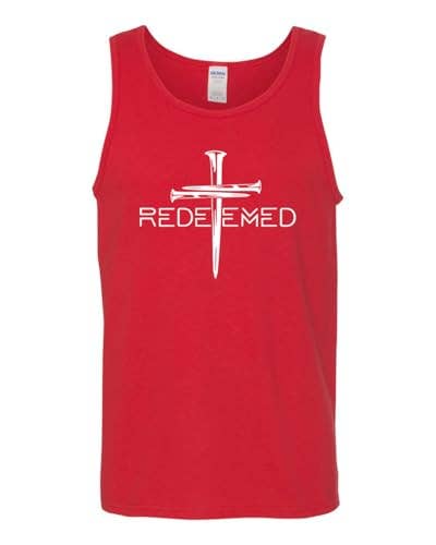 Redeemed Cross Nails Mens Christian Tank Top